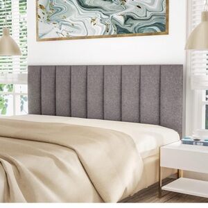 New Tofit Upholstered Wall Mounted Headboard King Bed Pack of 12 10" x 24", Grey
